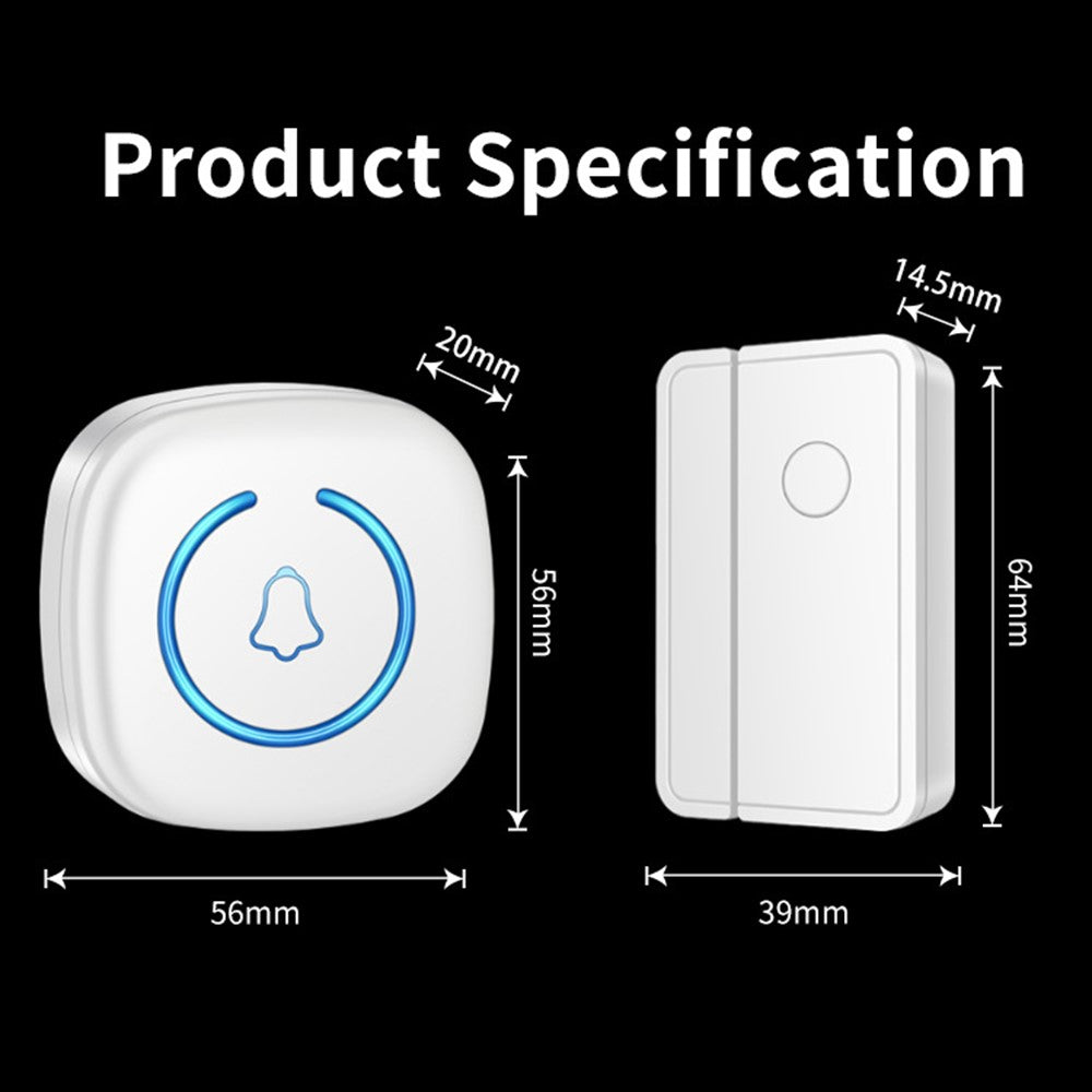 M8 Commercial Wireless Door Magnet Sensor Chime Welcome Visitor Alert with 2 Transmitter + 1 Receiver