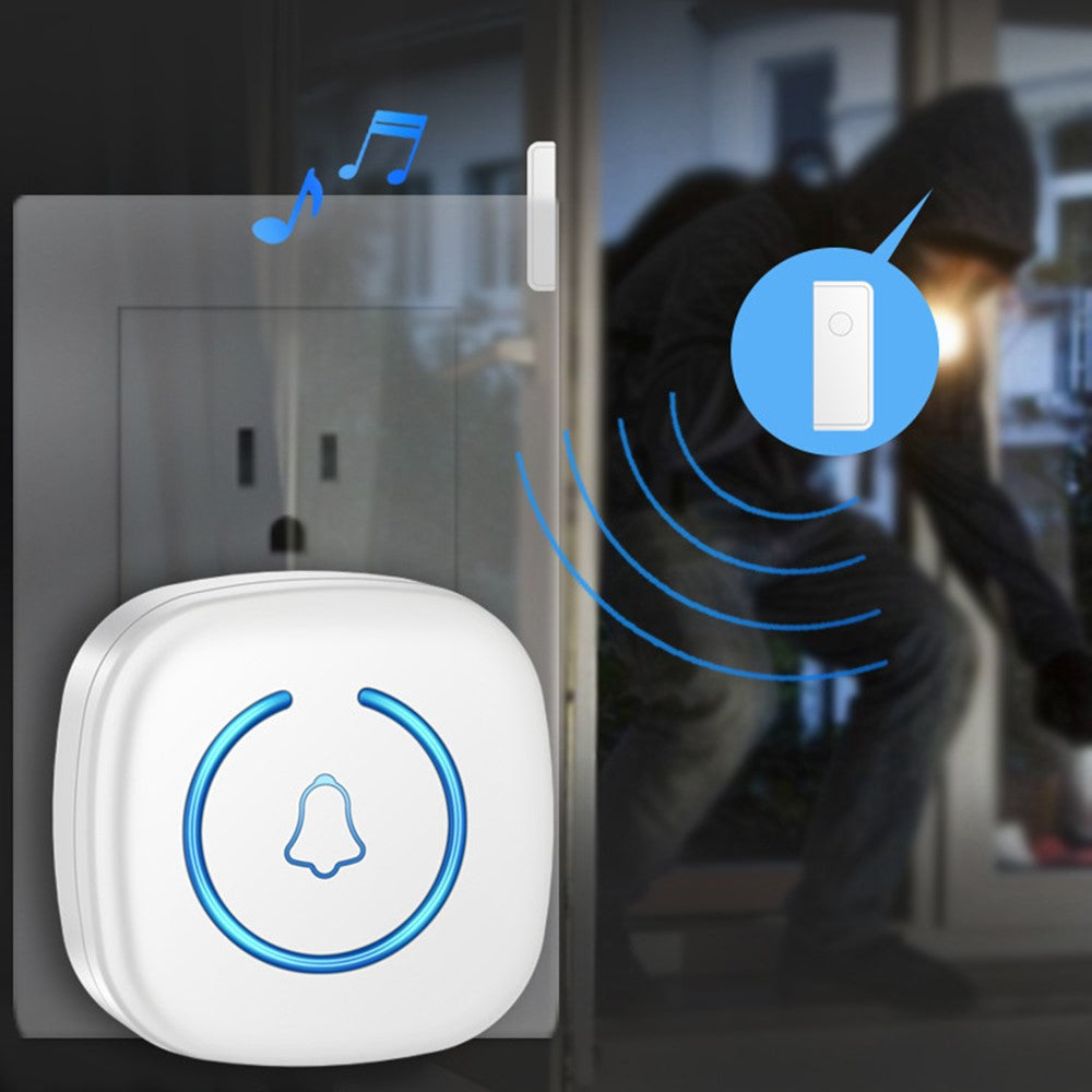 M8 Commercial Wireless Door Magnet Sensor Chime Welcome Visitor Alert with 2 Transmitter + 1 Receiver
