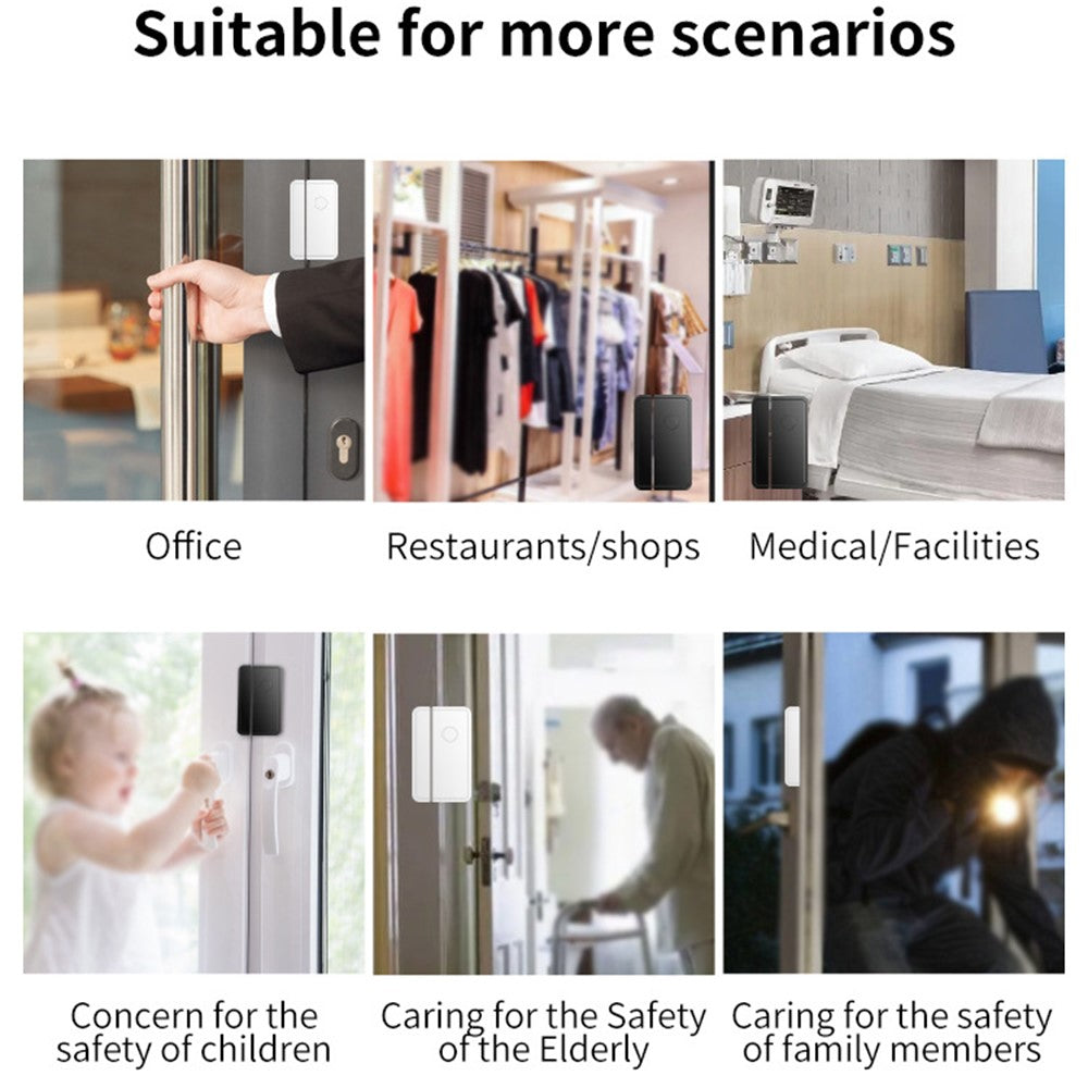 M8 Commercial Wireless Door Magnet Sensor Chime Welcome Visitor Alert with 2 Transmitter + 1 Receiver