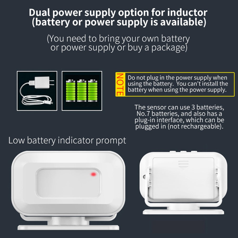 M12 52 Musics Wireless Sensor Welcome Doorbell Shop Entry Detector Alarm with 1 Transmitter + 1 Receiver