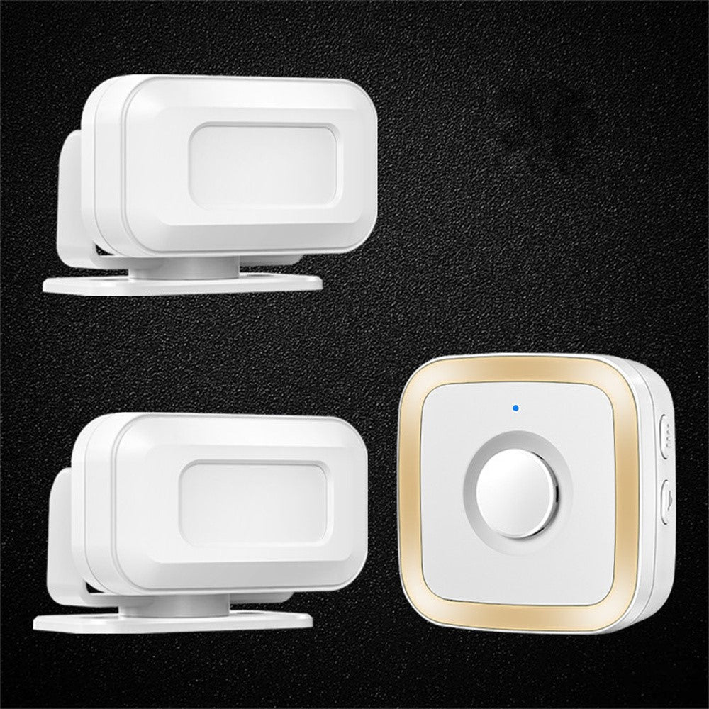 M12 52 Musics Wireless Sensor Welcome Doorbell Shop Entry Detector Alarm with 2 Transmitter + 1 Receiver