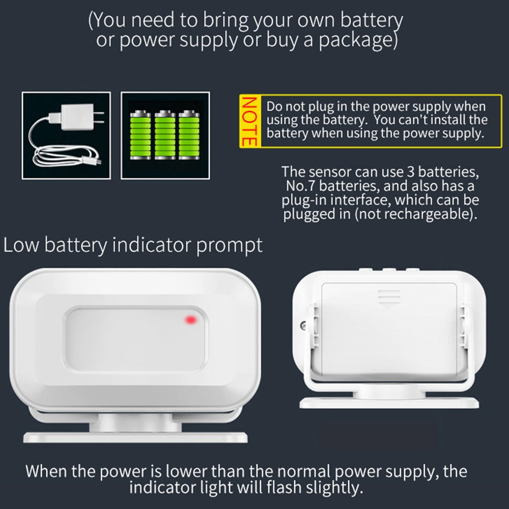 M12 52 Musics Wireless Sensor Welcome Doorbell Shop Entry Detector Alarm with 3 Transmitter + 1 Receiver