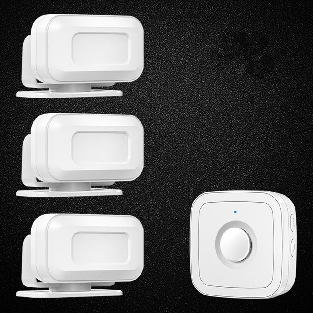 M12 52 Musics Wireless Sensor Welcome Doorbell Shop Entry Detector Alarm with 3 Transmitter + 1 Receiver