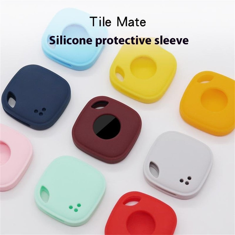 For Tile Mate (2024) Silicone Case Bluetooth-compatible Tracker Protective Cover with Keychain