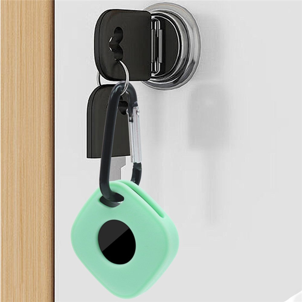 For Tile Mate (2024) Silicone Case Bluetooth-compatible Tracker Protective Cover with Keychain