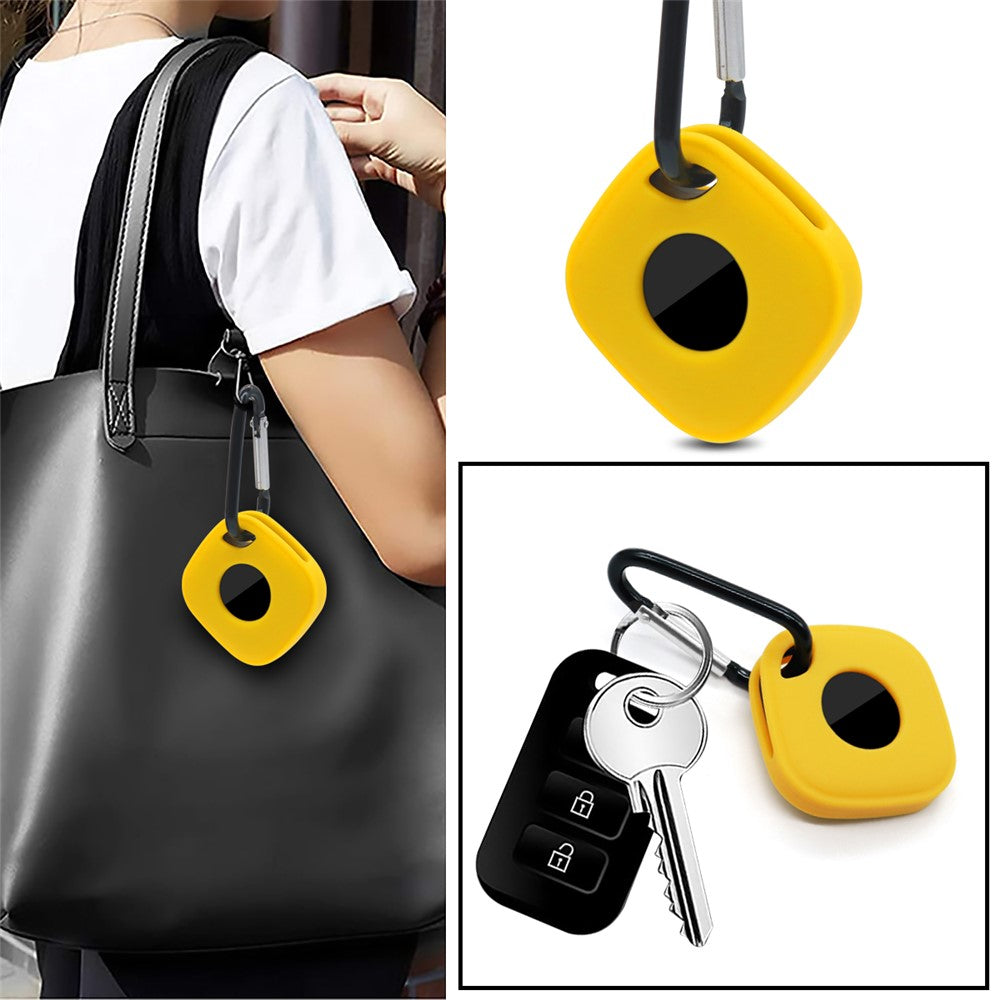 For Tile Mate (2024) Silicone Case Bluetooth-compatible Tracker Protective Cover with Keychain