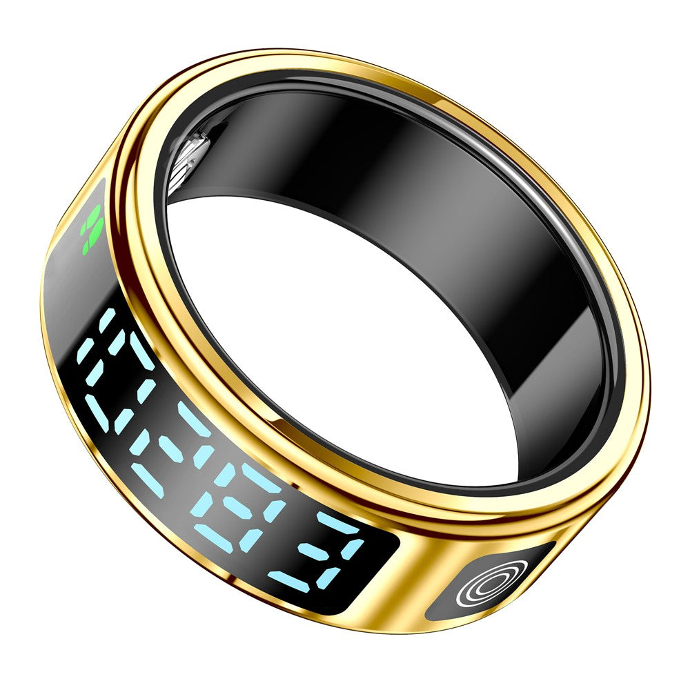 SR08 Digitalt Display Smart Ring Søvn Tracker Blodsyre Pulsmåler Ring (Magnetisk kabelopladning)