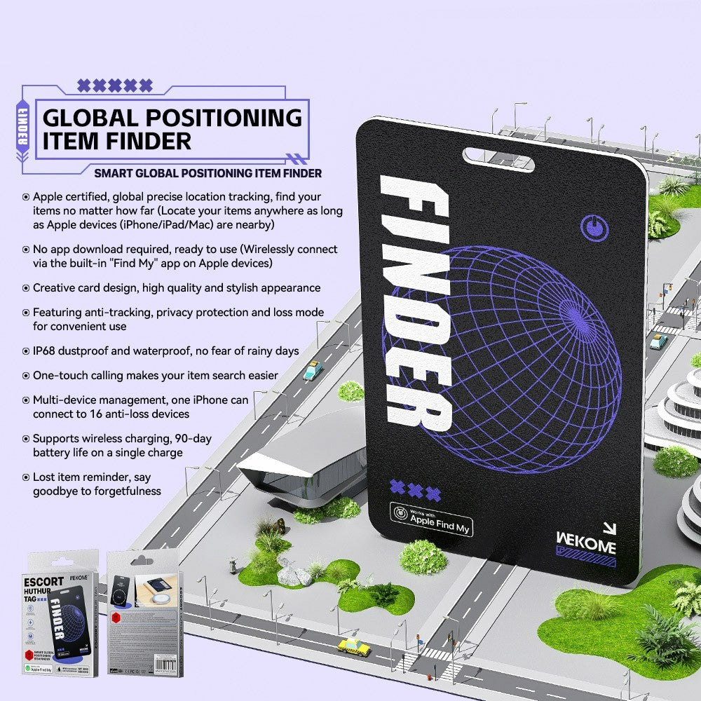 WEKOME WT-D03 Huthur Tag Smart Global Positioning Tracker Card-Style Anti-Loss Locator IP68 Waterproof