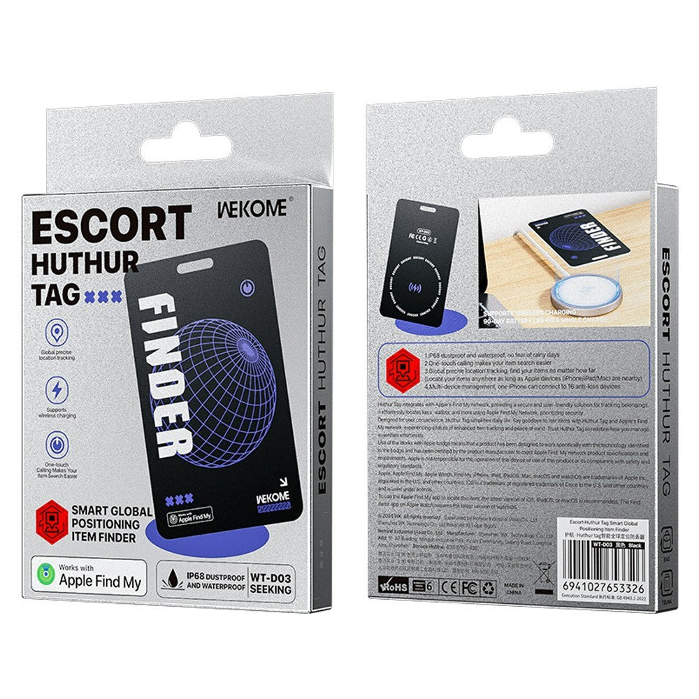 WEKOME WT-D03 Huthur Tag Smart Global Positioning Tracker Card-Style Anti-Loss Locator IP68 Waterproof