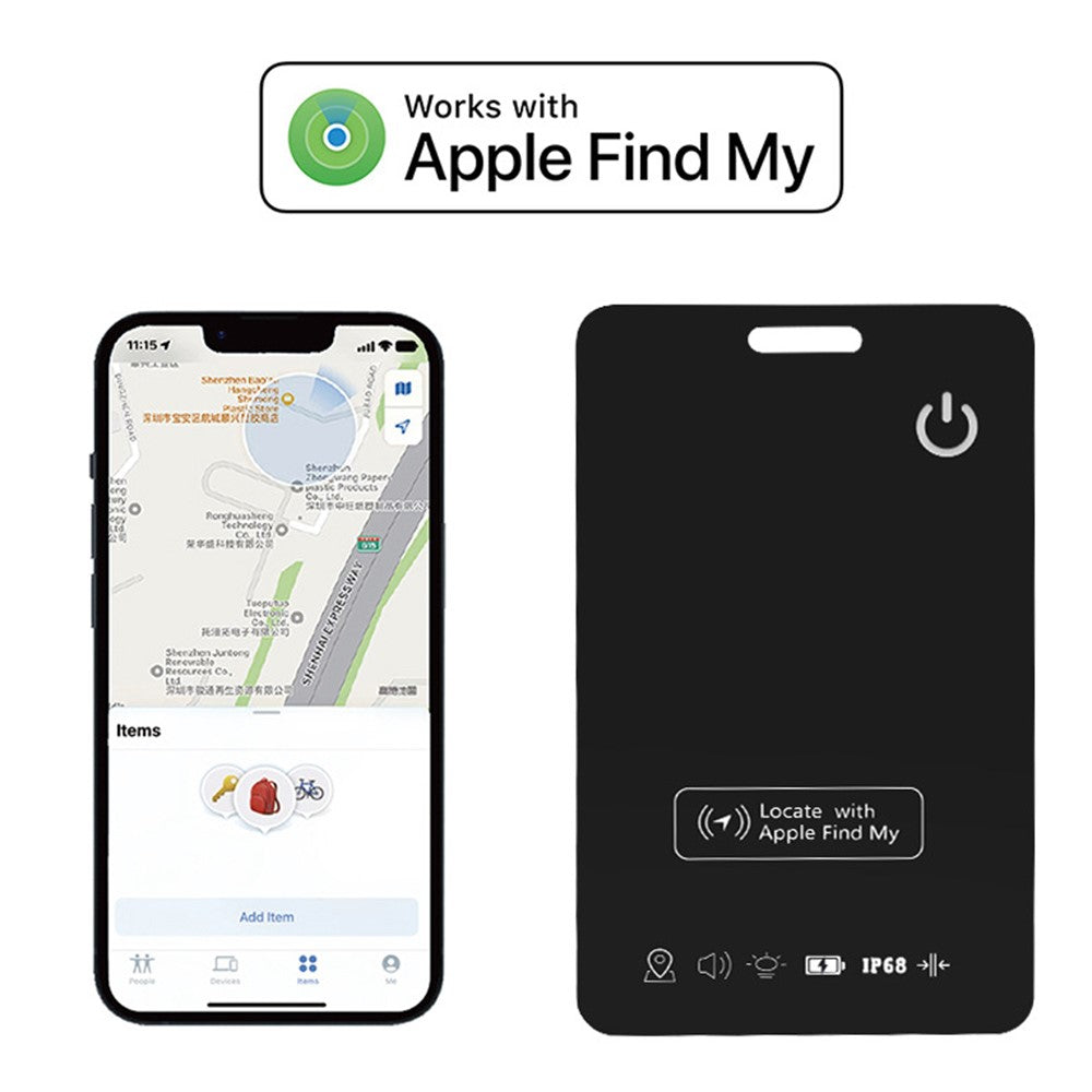 TR203 Ultra Thin Card Shape Wallet Tracker, Support Wireless Charging Anti-lost Finder for iOS