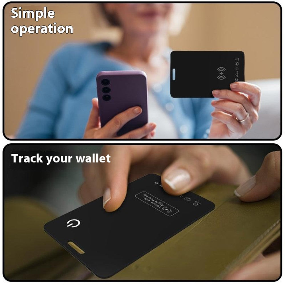 TR203 Ultra Thin Card Shape Wallet Tracker, Support Wireless Charging Anti-lost Finder for iOS
