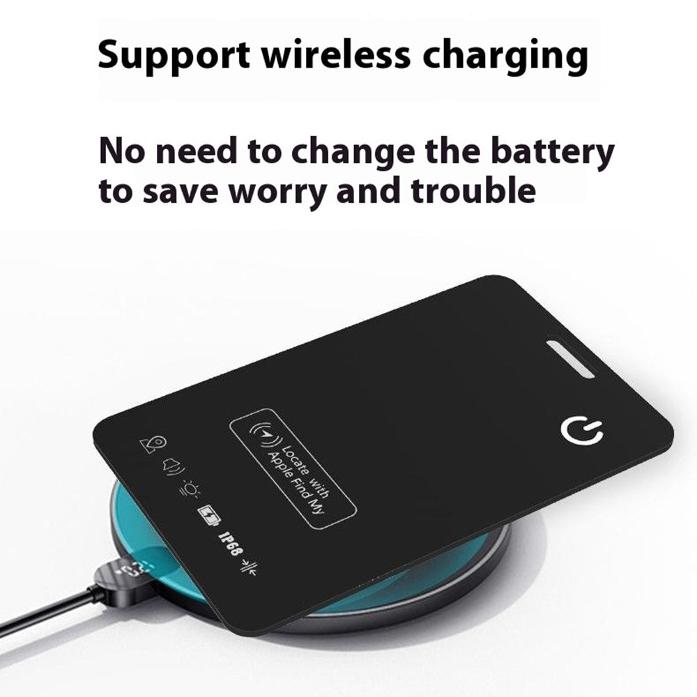 TR203 Ultra Thin Card Shape Wallet Tracker, Support Wireless Charging Anti-lost Finder for iOS