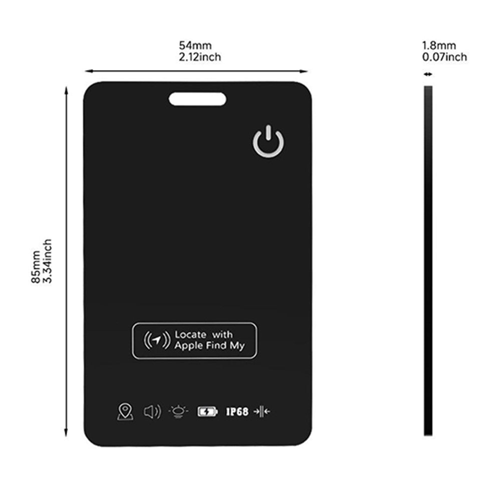 TR203 Ultra Thin Card Shape Wallet Tracker, Support Wireless Charging Anti-lost Finder for iOS