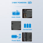1195BT Udendørs Nød AM FM Radio Bluetooth-kompatibel Afspiller Håndsvinggenerator med Powerbank-funktion (EU-version)