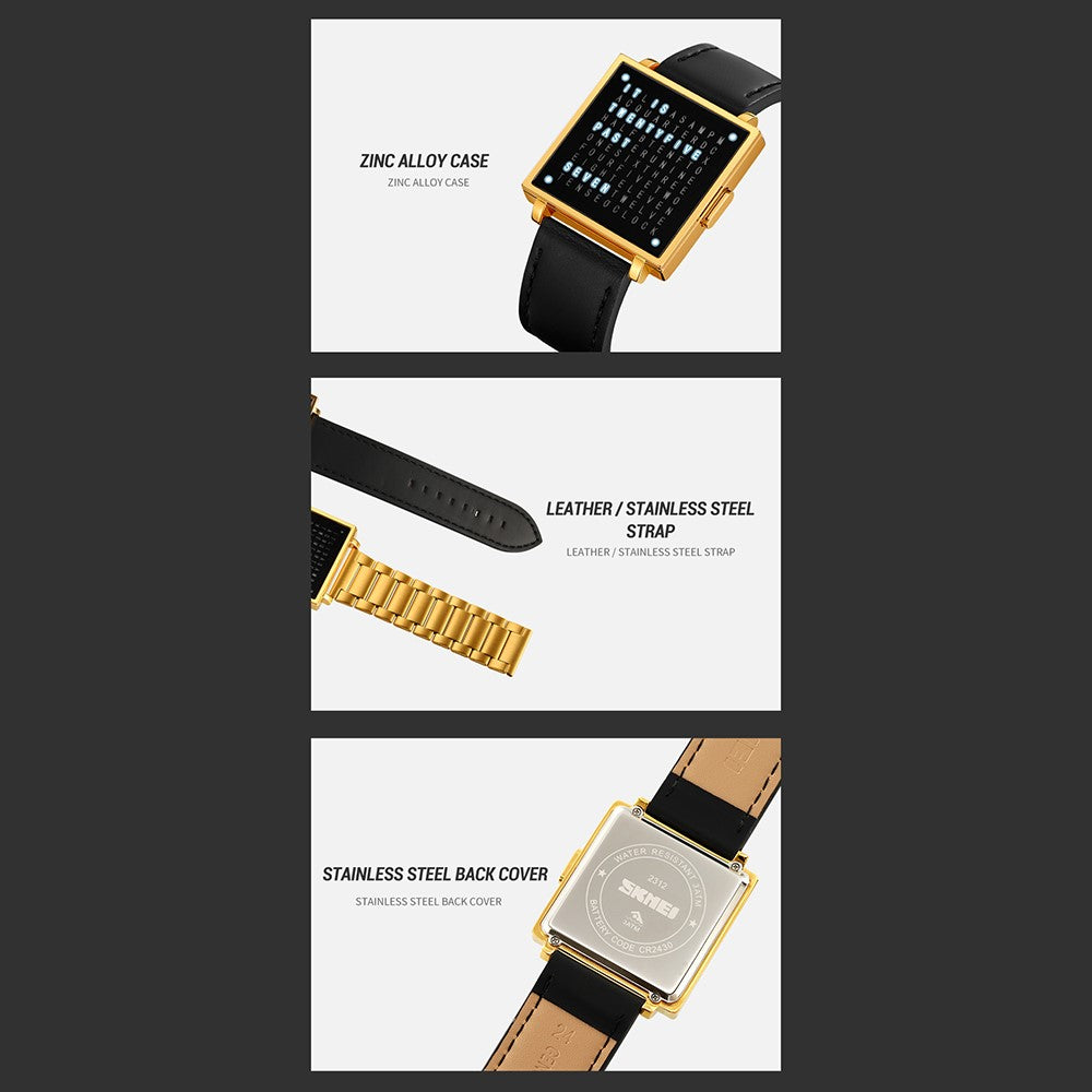 SKMEI 2312 Multifunctional Electronic Watch Date Display Square Digital Wristwatch for Men