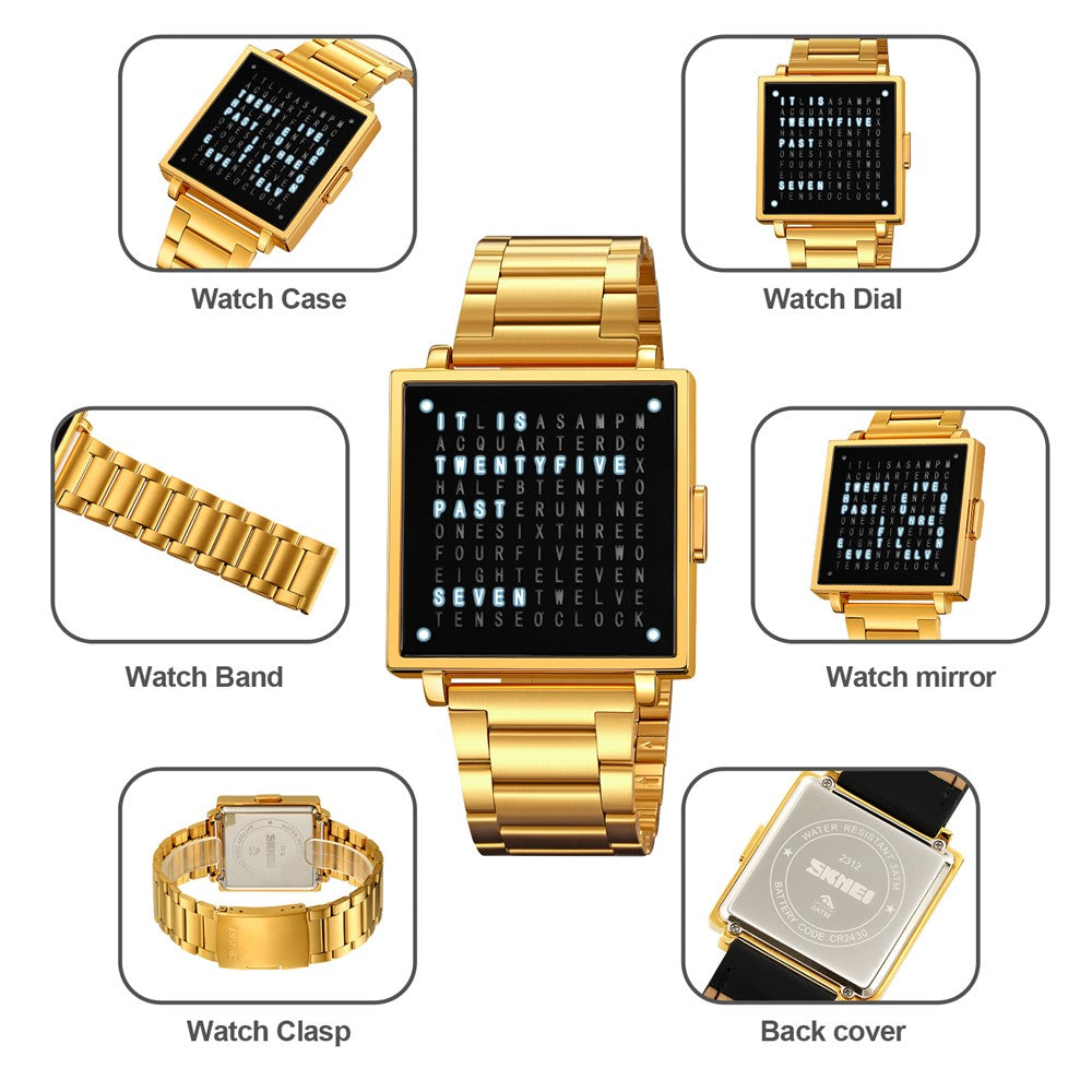 SKMEI 2312 Multifunctional Electronic Watch Date Display Square Digital Wristwatch for Men