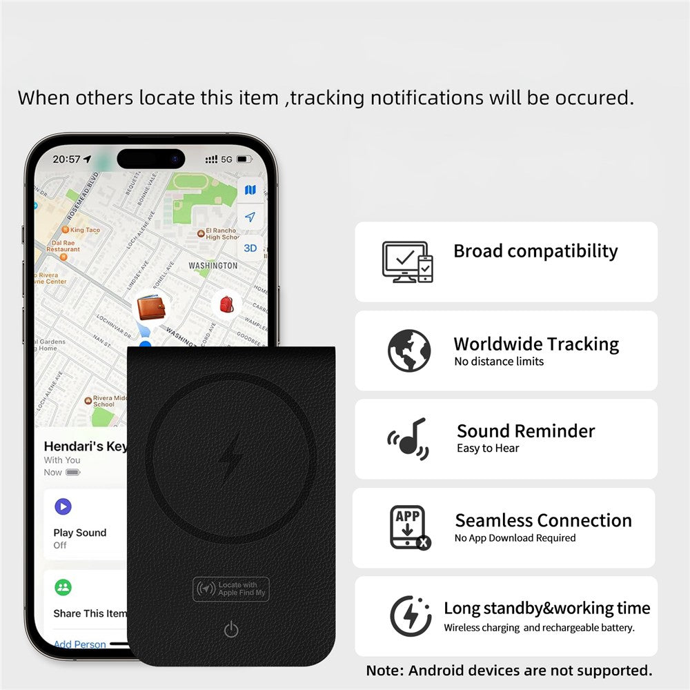 K01 Card Bag Design Magnetic Global Finder Key Wallet Anti-Lost Tracker for iOS