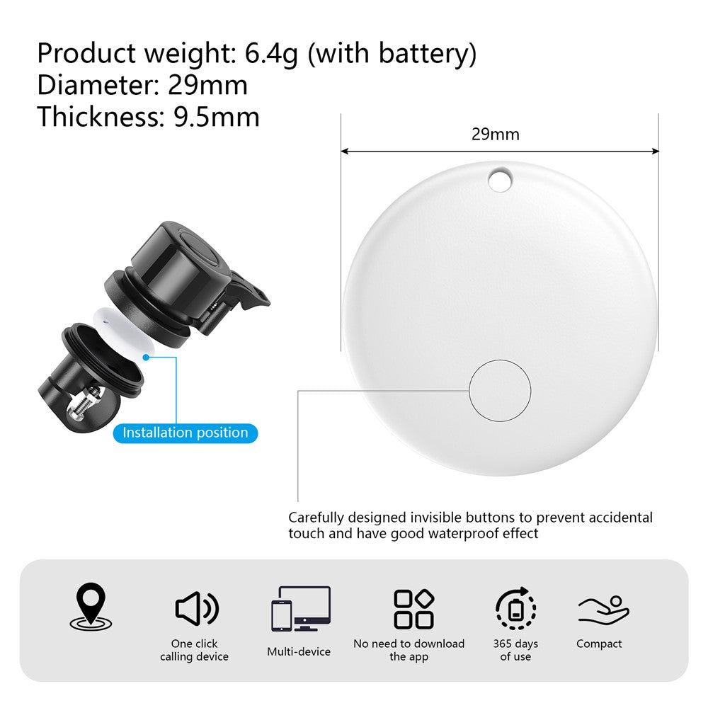 T01 Bicycle Bell Design Key Wallet Anti-Lost Tracker Smart Finder for iOS Only