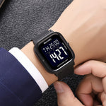 SKMEI 2316 50m Waterproof Digital Watch Square Electronic Wristwatch with EL Backlight and Stopwatch