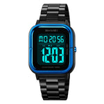SKMEI 2316 50m Waterproof Digital Watch Square Electronic Wristwatch with EL Backlight and Stopwatch
