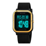 SKMEI 2316 50m Waterproof Digital Watch Square Electronic Wristwatch with EL Backlight and Stopwatch