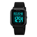 SKMEI 2316 50m Waterproof Digital Watch Square Electronic Wristwatch with EL Backlight and Stopwatch