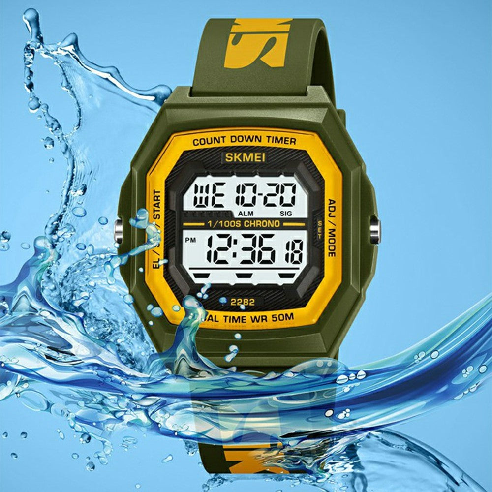SKMEI 2282 Outdoor Sports Electronic Watch Waterproof Countdown Chronograph with EL Backlit