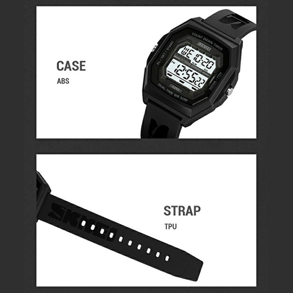 SKMEI 2282 Outdoor Sports Electronic Watch Waterproof Countdown Chronograph with EL Backlit