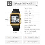 SKMEI 2347 Square Electronic Watch for Men Multifunction Sports Student Wristwatch with EL Backlit