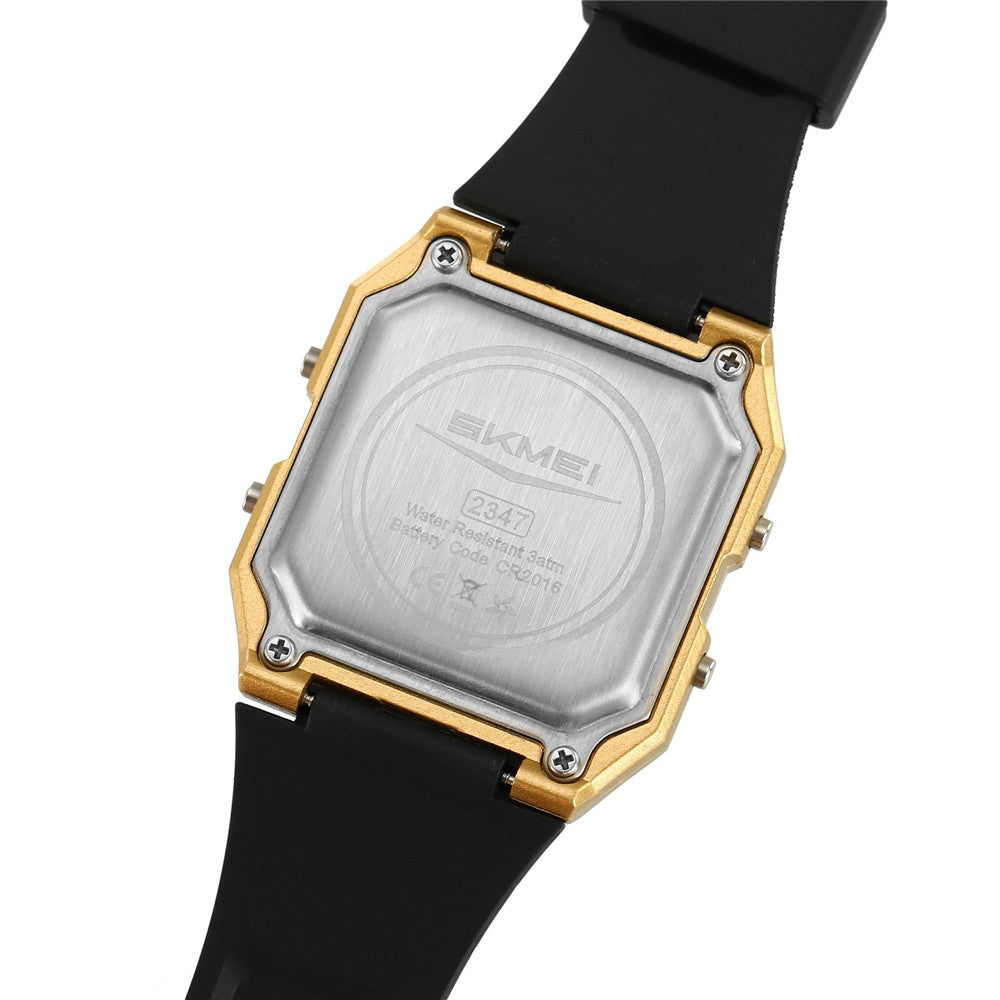 SKMEI 2347 Square Electronic Watch for Men Multifunction Sports Student Wristwatch with EL Backlit