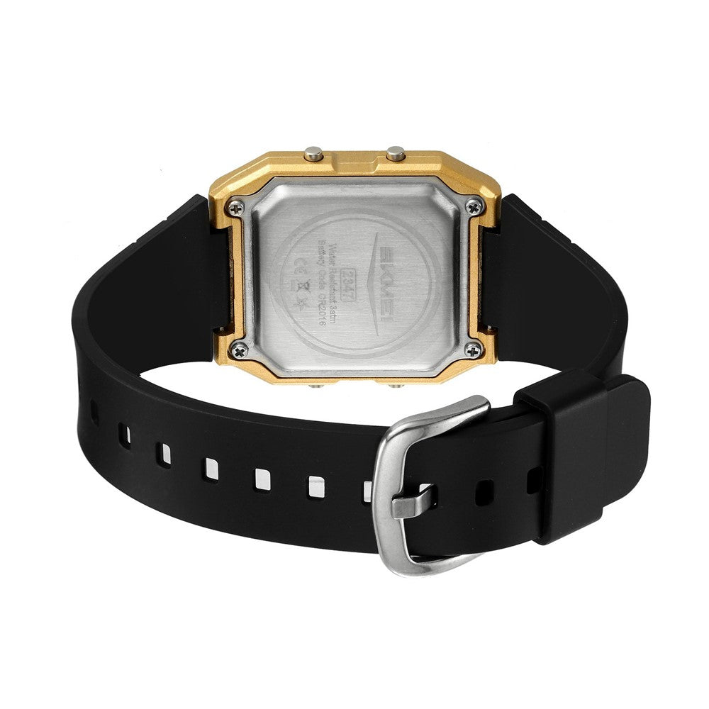 SKMEI 2347 Square Electronic Watch for Men Multifunction Sports Student Wristwatch with EL Backlit