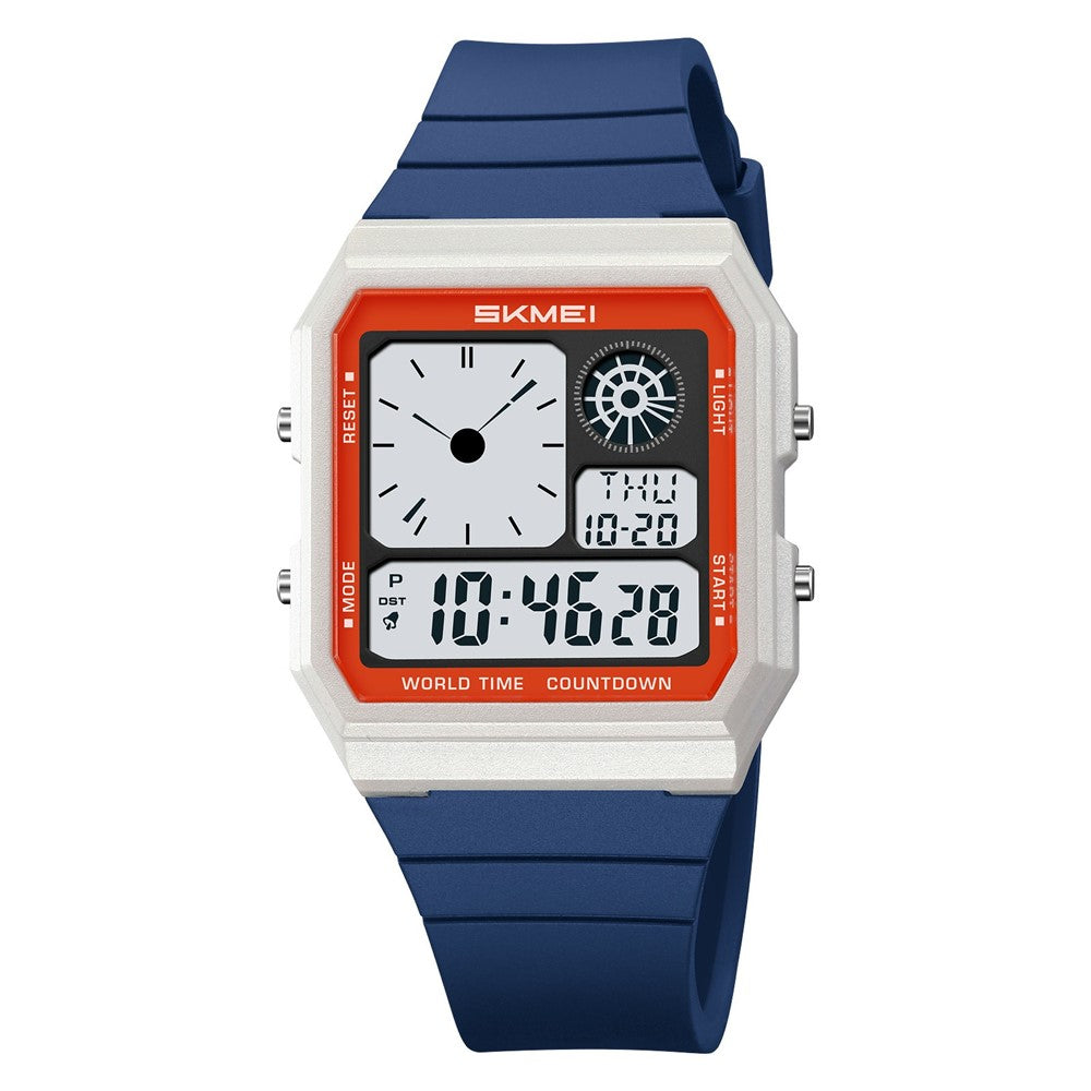 SKMEI 2347 Square Electronic Watch for Men Multifunction Sports Student Wristwatch with EL Backlit