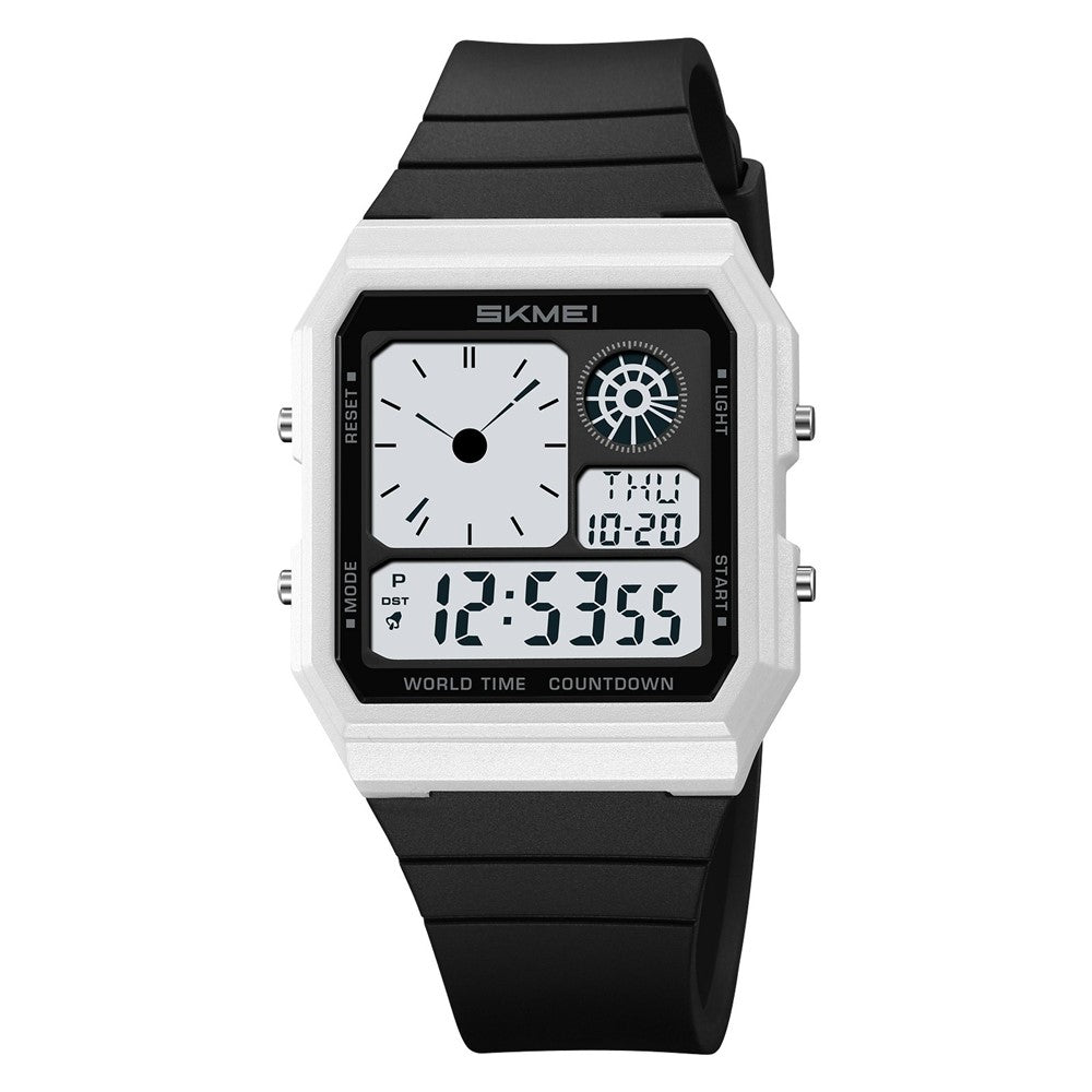 SKMEI 2347 Square Electronic Watch for Men Multifunction Sports Student Wristwatch with EL Backlit