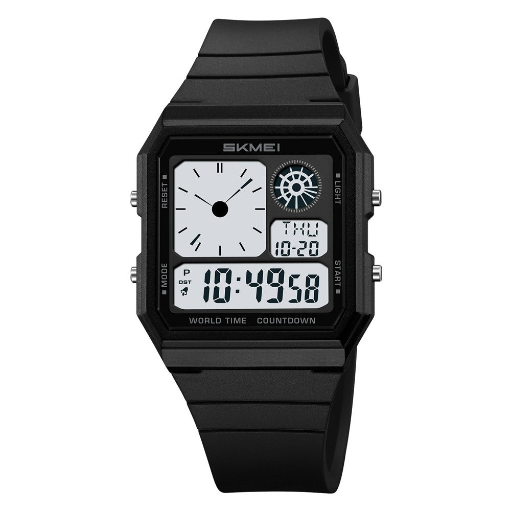 SKMEI 2347 Square Electronic Watch for Men Multifunction Sports Student Wristwatch with EL Backlit