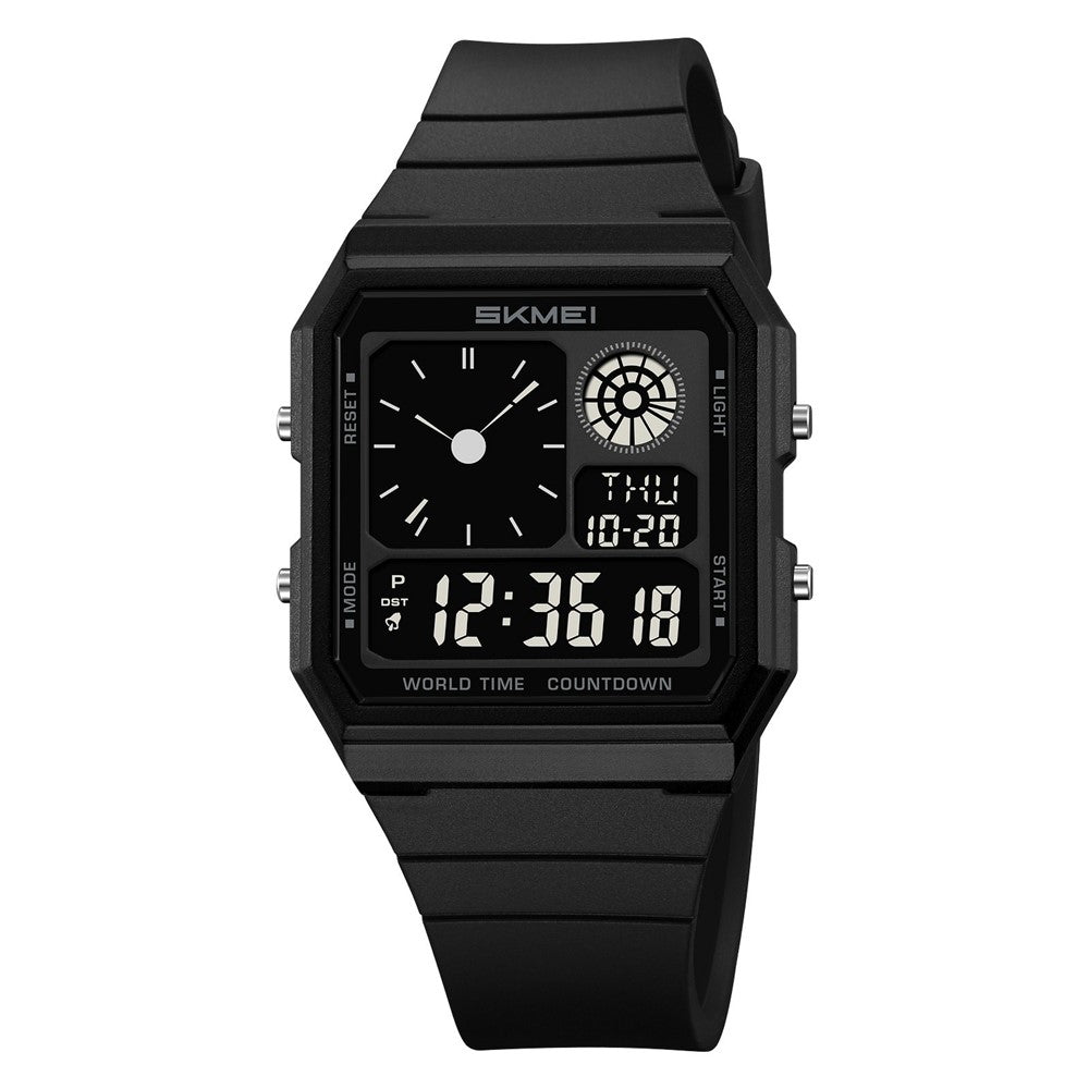 SKMEI 2347 Square Electronic Watch for Men Multifunction Sports Student Wristwatch with EL Backlit