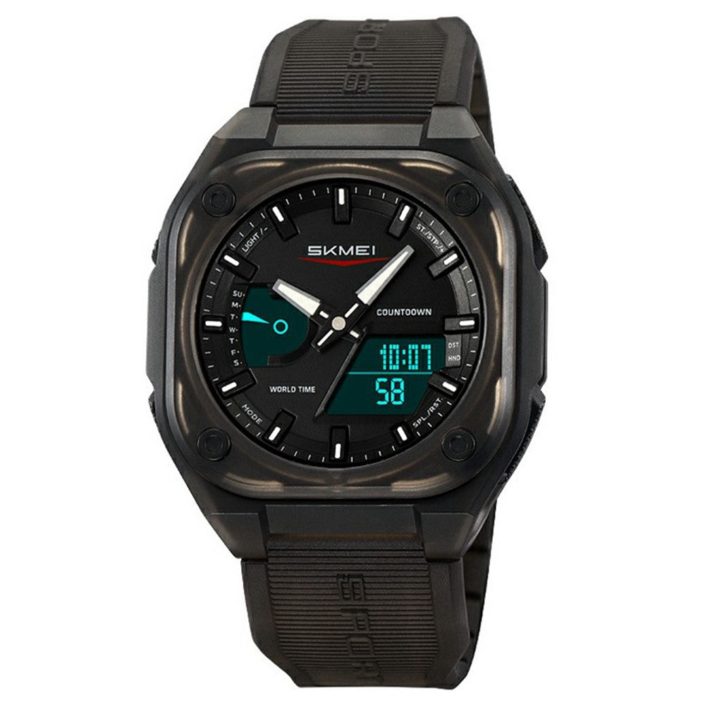 SKMEI 2328 Outdoor Student Square Electronic Watch 50M Waterproof Multifunction Sports Timepiece