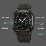 SKMEI 2328 Outdoor Student Square Electronic Watch 50M Waterproof Multifunction Sports Timepiece