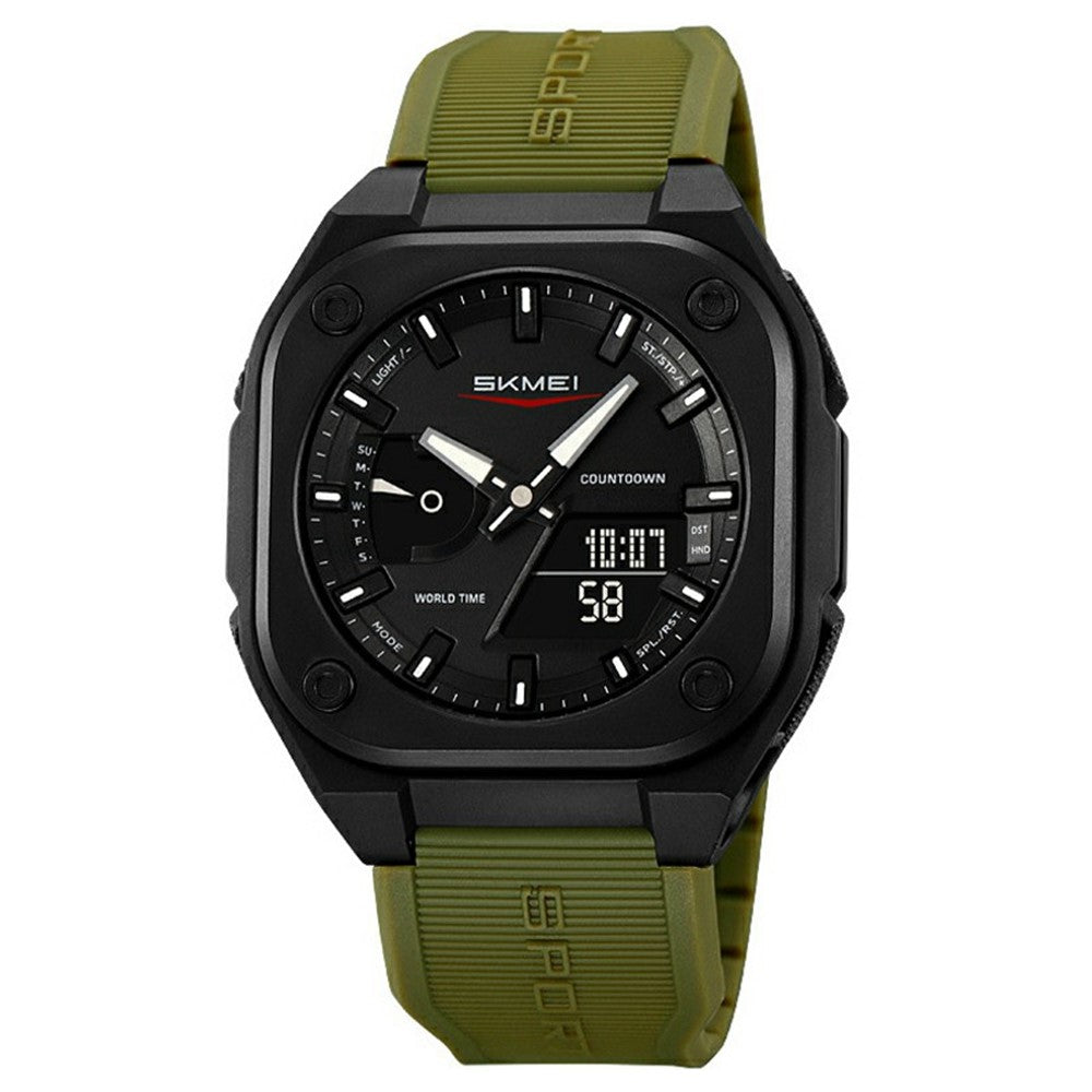 SKMEI 2328 Outdoor Student Square Electronic Watch 50M Waterproof Multifunction Sports Timepiece