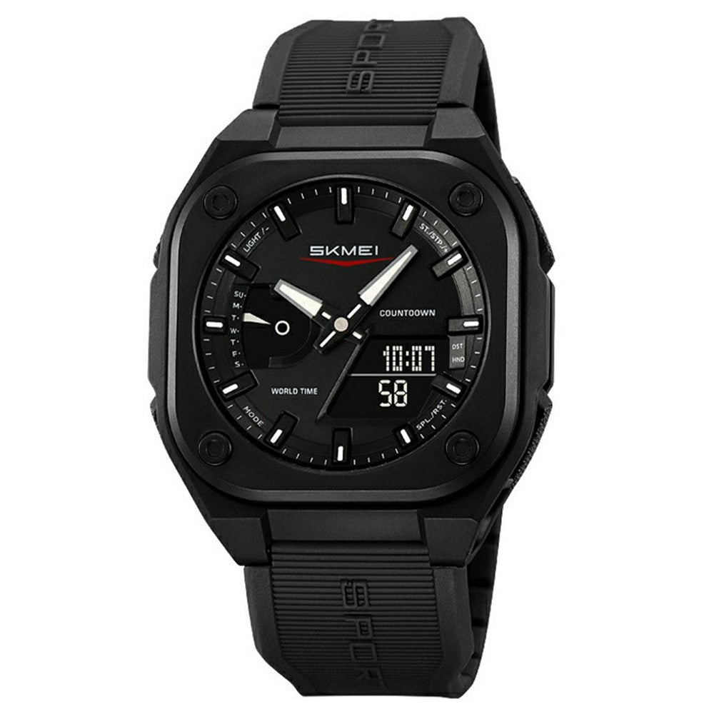 SKMEI 2328 Outdoor Student Square Electronic Watch 50M Waterproof Multifunction Sports Timepiece