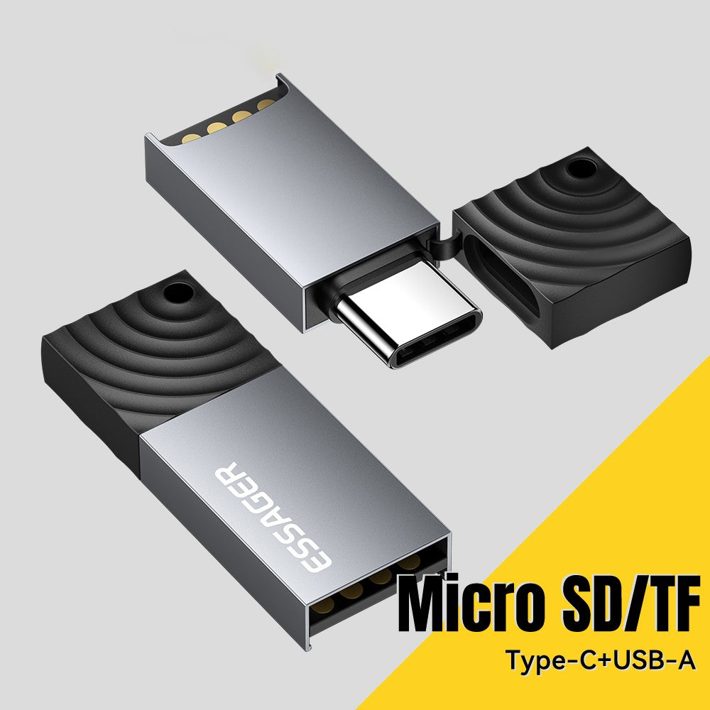 ESSAGER ES-DK02 2 in 1 TF Card Reader USB-A / Type-C Mini Adapter for SD Cards Fast Data Transfer