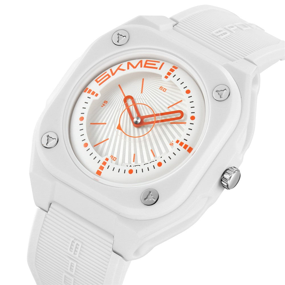 SKMEI 2329 Analog Display Quartz Watch with Silicone Strap 50M Waterproof Student Timepiece