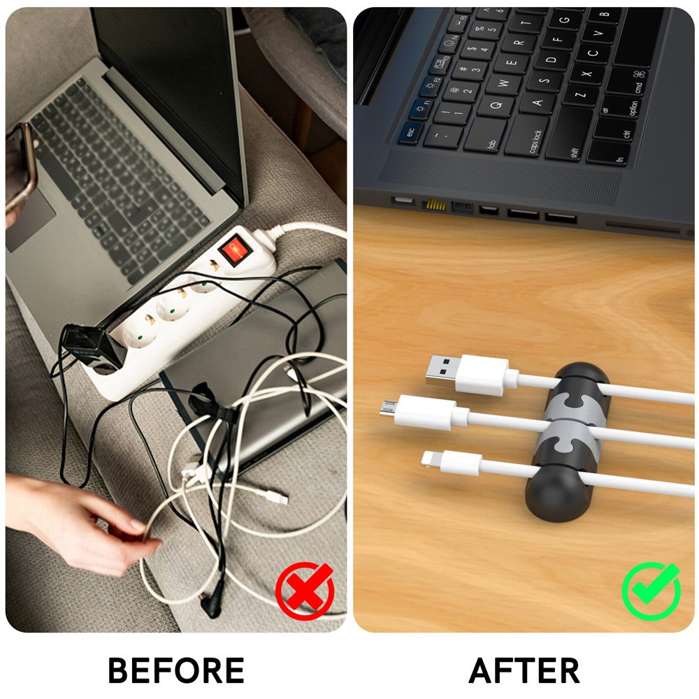 AHASTYLE PT-WE19 Desktop Cable Organizer Silicone Cord Management System Clip Holder