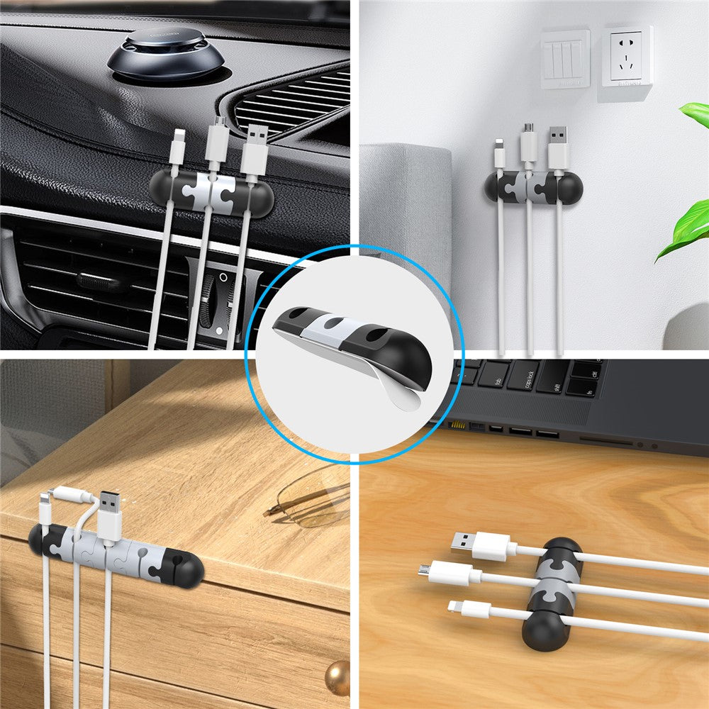 AHASTYLE PT-WE19 Desktop Cable Organizer Silicone Cord Management System Clip Holder