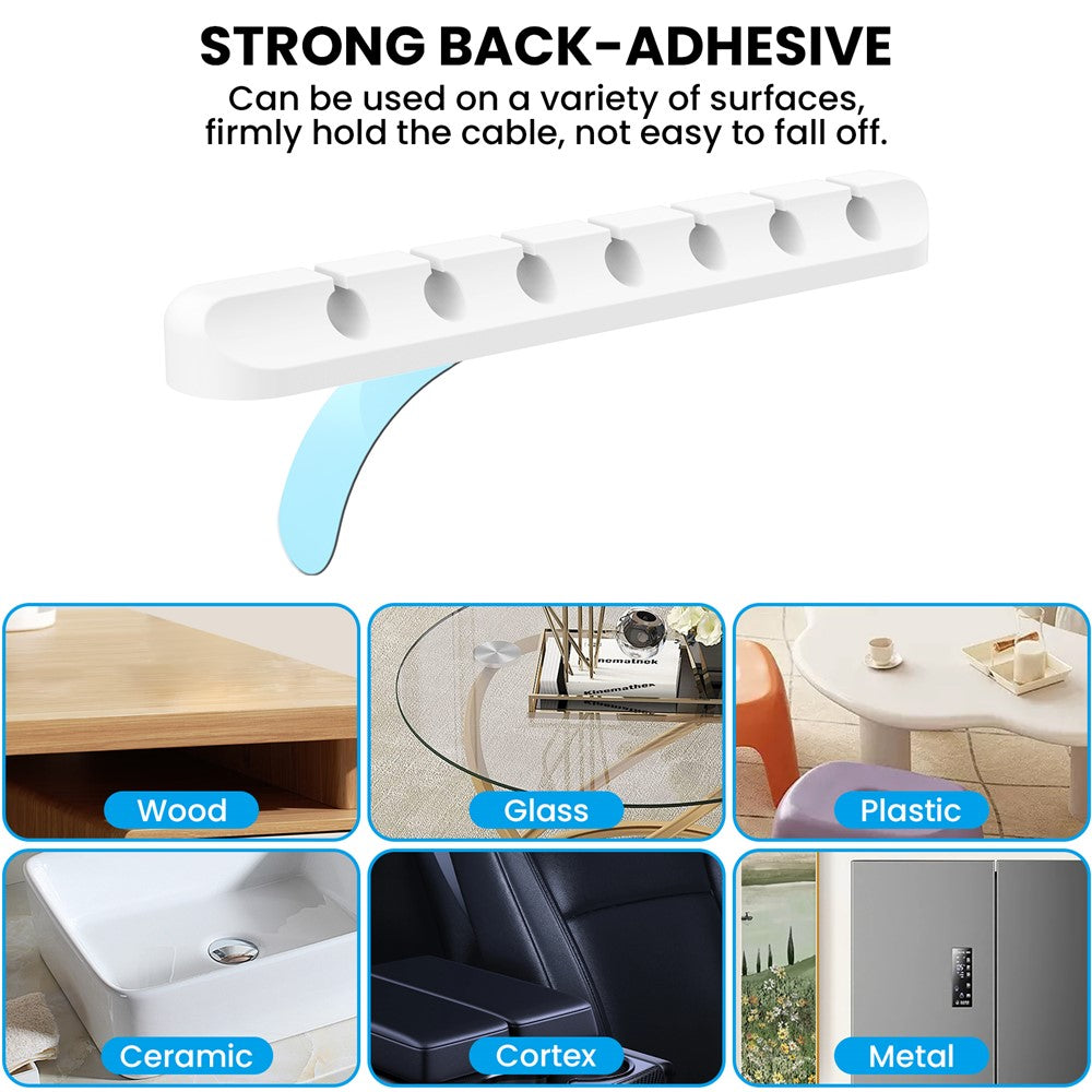 AHASTYLE WG144 3Pcs Silicone Cable Clip Organizer 3 / 5 / 7 Hole Set Wire Management System
