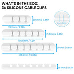 AHASTYLE WG144 3Pcs Silicone Cable Clip Organizer 3 / 5 / 7 Hole Set Wire Management System