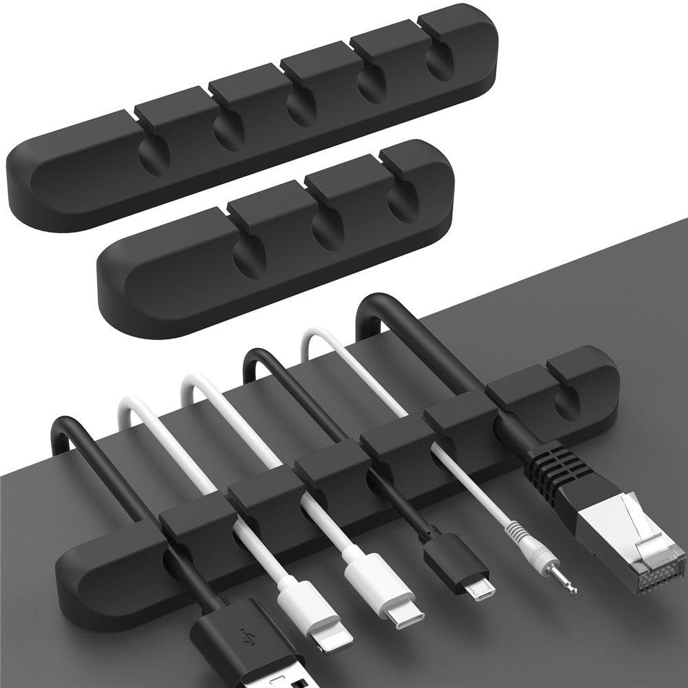 AHASTYLE WG144 3Pcs Silicone Cable Clip Organizer 3 / 5 / 7 Hole Set Wire Management System