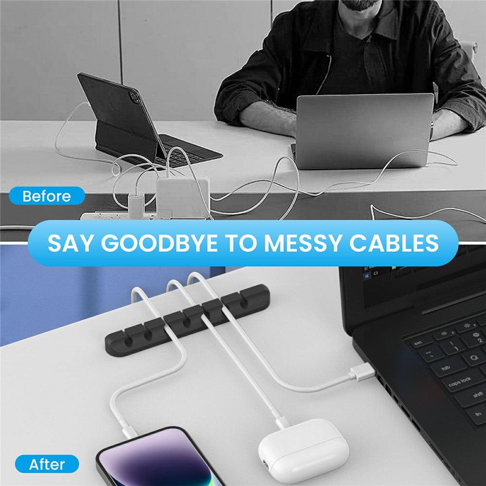 AHASTYLE WG144 Silicone Cable Clip Organizer 7-Hole Wire Management Cord Holder