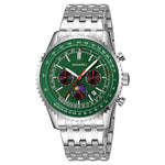 SKMEI 9348 Multifunctional Quartz Watch Three Small Dials Stainless Steel Band Waterproof Watch