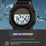 SKMEI 2358 Solar Powered Digital Watch Electronic Waterproof Sports Wristwatch with EL Backlight