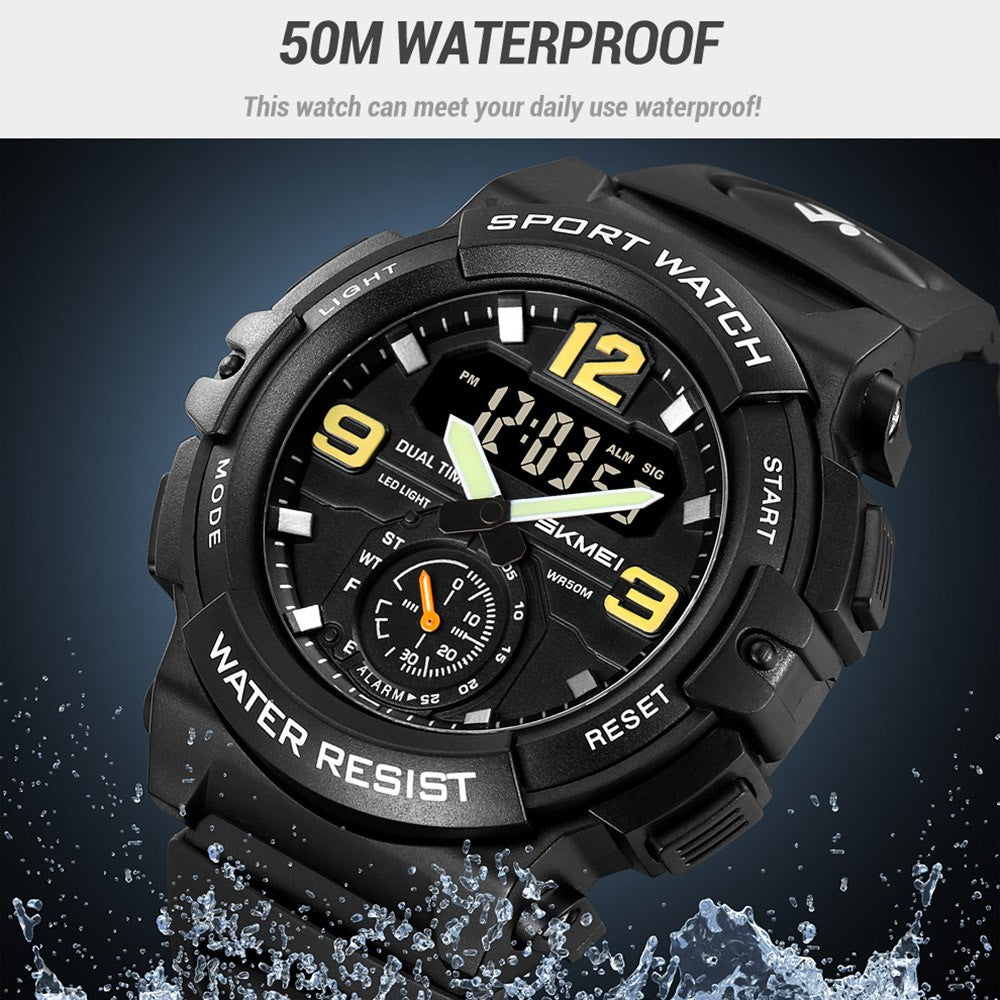 SKMEI 2341 Digital Sports Watch Camouflage Design Waterproof Alarm Watch with LED Backlight
